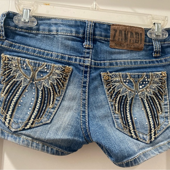 Zana di juniors size 1 denim shorts w/ embroidered and jeweled butt pockets y2k - Picture 1 of 8